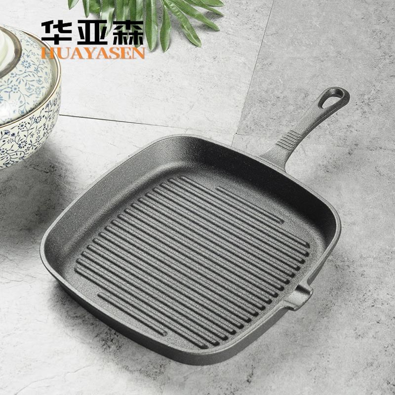 牛排煎盘 铸铁牛排煎锅 牛排铁板烧 单柄铸铁锅 牛肉煎锅 24cm