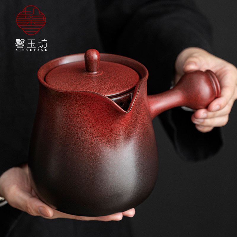 围炉煮茶可干烧罐罐壶大容量侧把陶壶家用电陶炉煮茶壶明火烤奶茶