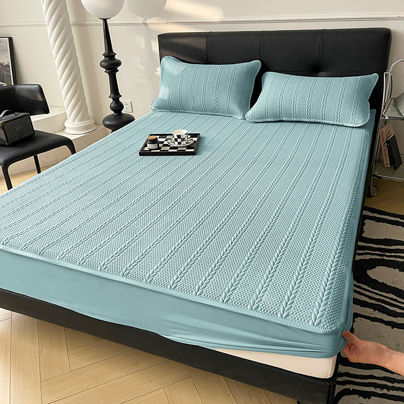 凉感提花凉席床笠款三件套凉豆豆冰丝席单双人丝滑可裸睡软席子夏,床上用品,冰丝席,淘宝优惠券,粉丝福利购,淘宝优惠卷