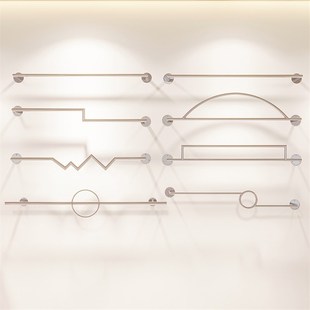 不锈钢正挂展示杆上墙横杆挂衣架挂版创意造型点挂新潮全尺寸定制