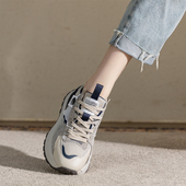 巨显腿长拼接做旧厚底老爹嚡撑起街拍潮流新时尚