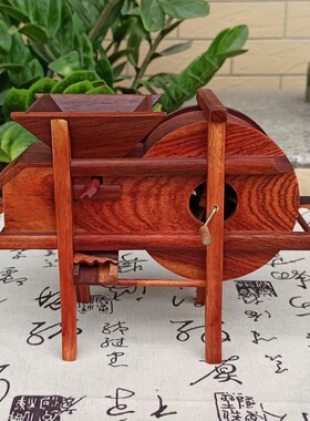 物酒柜装饰时来运转风车创意摆件家居饰品红木纯手工古典工艺品礼