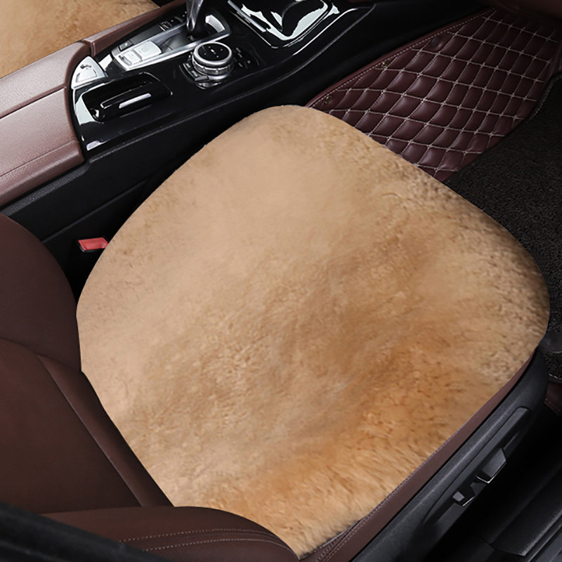 冬季纯羊毛汽车坐垫短毛绒三件套冬天保暖无靠背单片后排座椅垫子