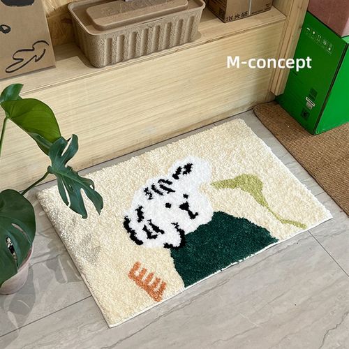 月光集【小奶狗】浴室防滑地垫卡通小狗吸水卫生间植绒地毯儿童