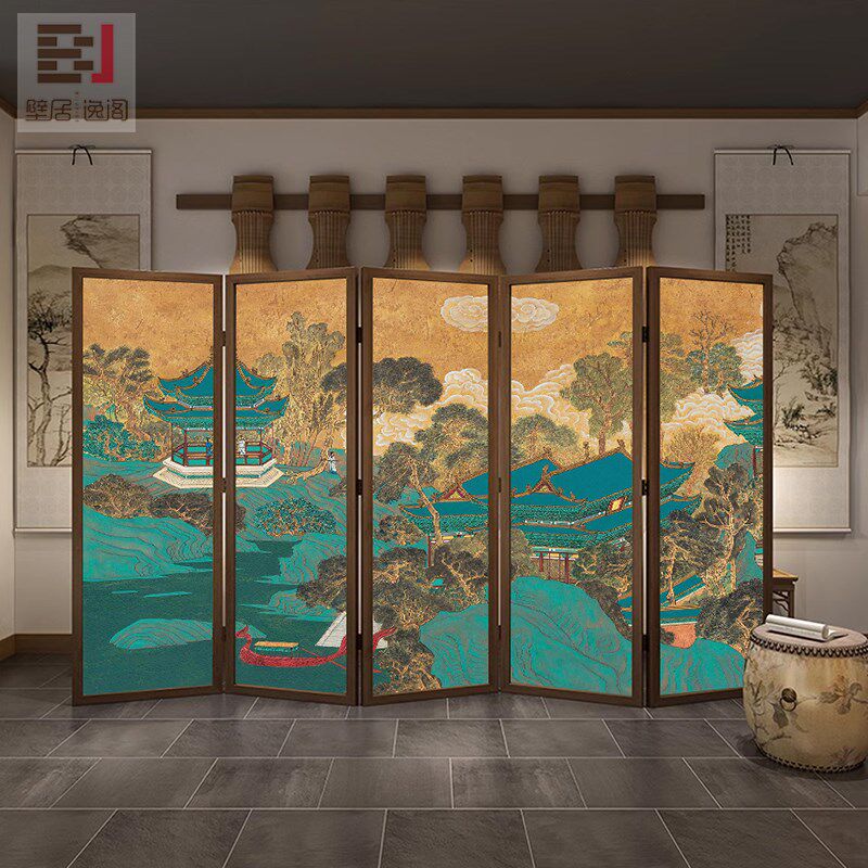 壁居逸阁复古中式屏风贴纸家具翻新改造贴画衣柜装饰壁纸自粘墙贴
