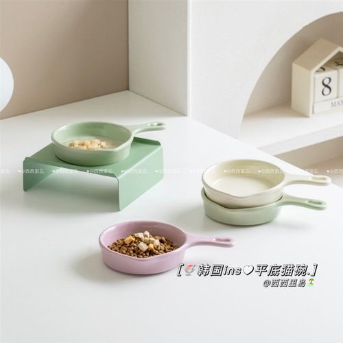 猫碗陶瓷双碗增高架保护颈椎大容量水碗狗碗大口径狗食盆猫碗支架