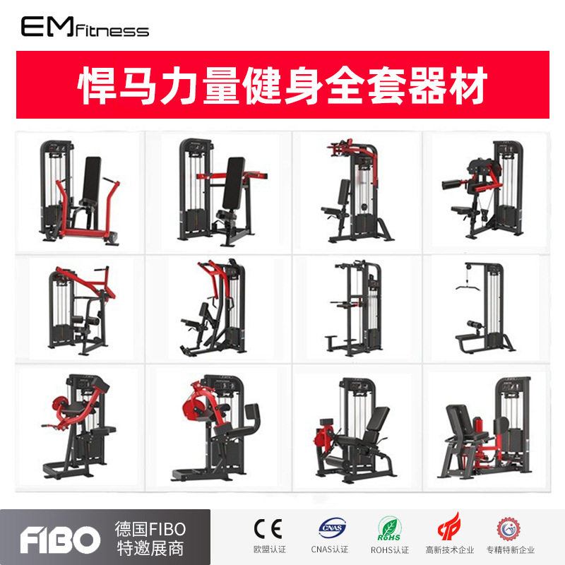 豪迈悍马插片力量器械推胸举肩反飞鸟高低拉背伸曲腿训练器健身房