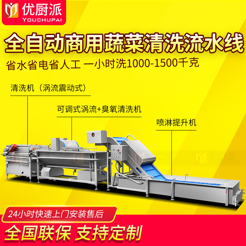 优厨派预制菜肉加工全套流水线食品加工商用全自动果蔬清洗大型净