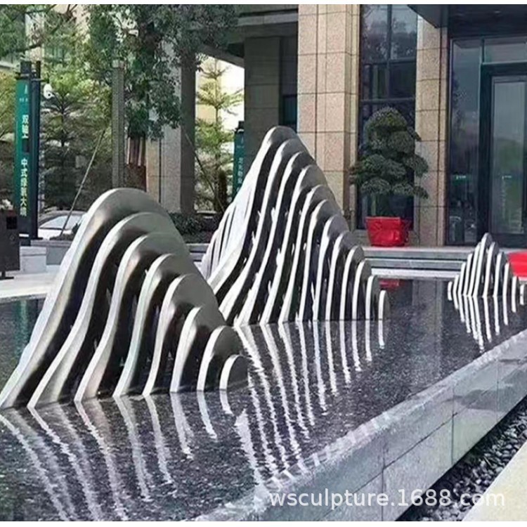 定制不锈钢雕塑 园林景观 景观雕塑 水景摆件 大型不锈钢景观雕塑