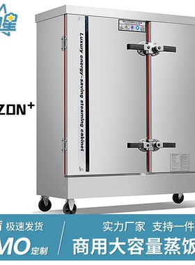 食堂商用煤气双门蒸饭柜24盘蒸饭车天然气商用双开门蒸柜液化气