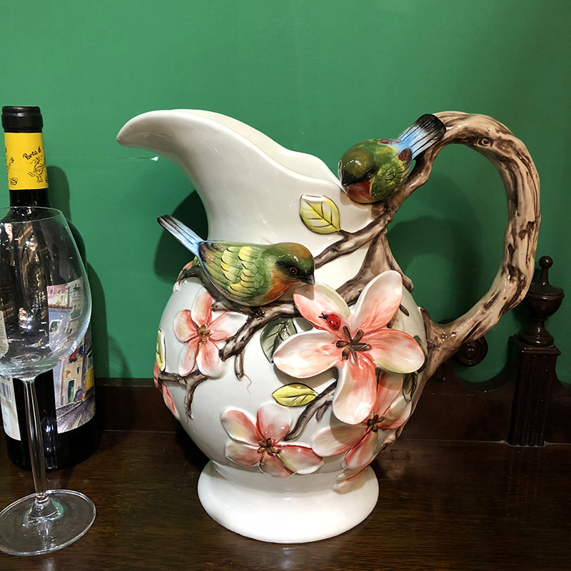 电视柜酒柜花婚花瓶陶瓷水罐花家插居礼品结婚新鸟订婚礼品摆件