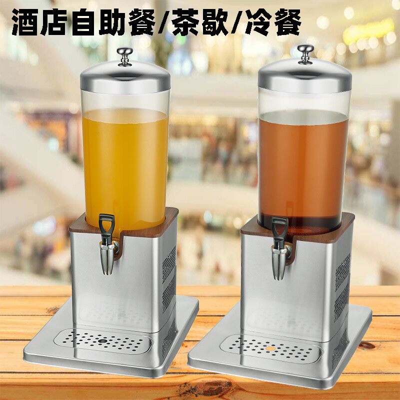 单头双头果汁鼎电子制冷自助餐商用饮料机不锈钢插电加热制冷保温