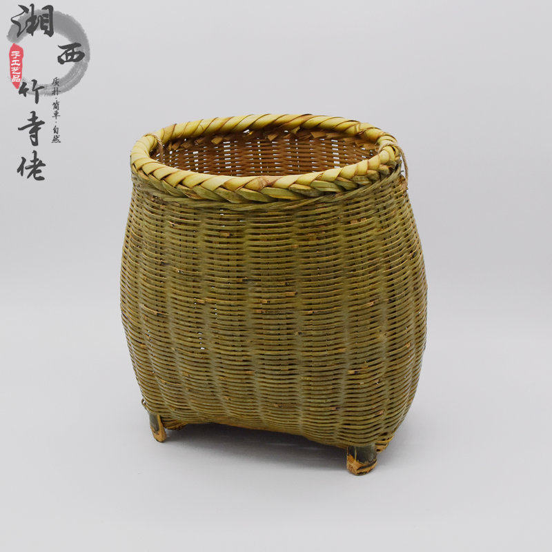手大精编鱼果采摘茶叶篓工竹篮全青皮泥鳅竹编水篓筐精品舞蹈道具