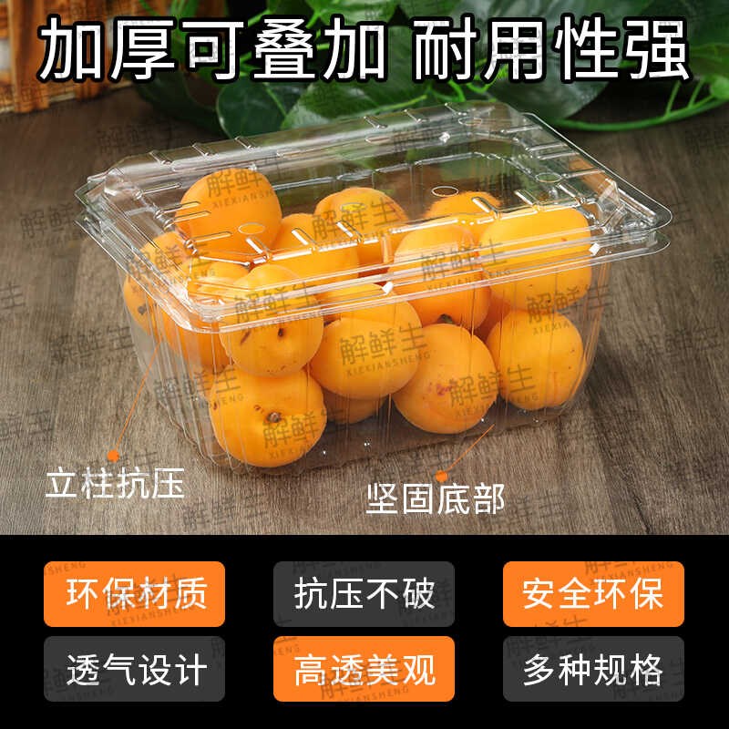一次性水果包装盒一斤装透明带盖500M塑料盒车厘子西瓜草莓打包盒