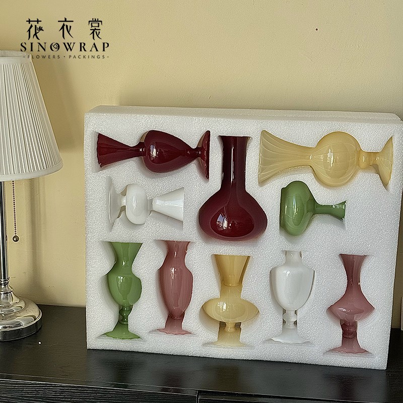花衣裳 洛可可小花瓶中古小s高级众in感玻璃花瓶插花鲜花摆件