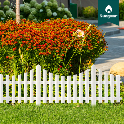 Sungmor尖桩栏栅4片装篱笆花园格栅拱门草坪小路栏杆塑料围栏护栏