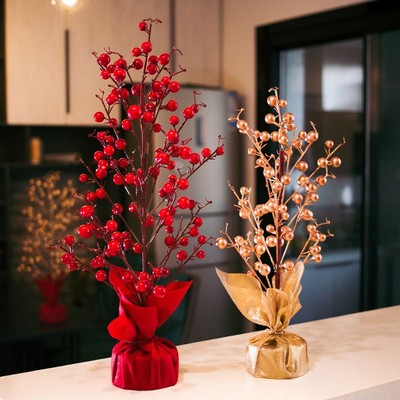 2022元旦装饰树新年春节商场柜台橱窗吉祥树摆件酒店前台喜庆装扮