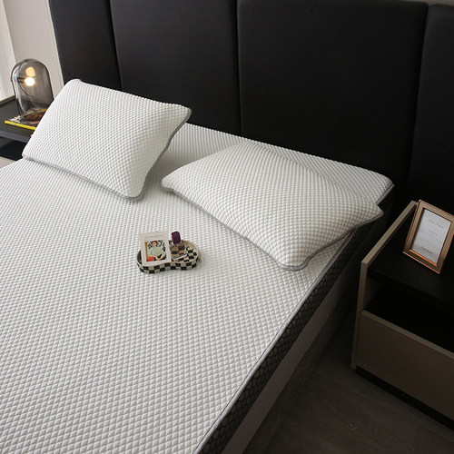 进口高端凉感冰丝空调席可机洗防刮划三件套折叠床笠款冰豆豆凉席