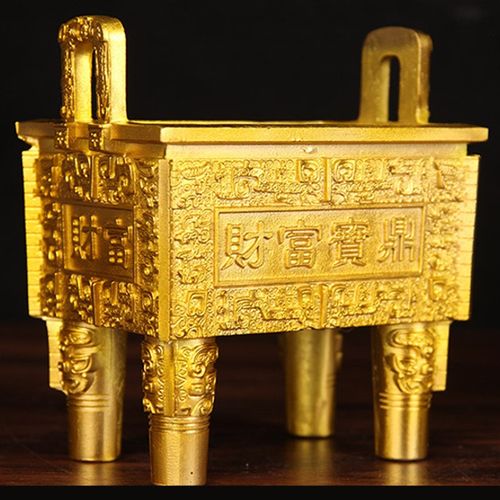 铜财富宝鼎摆件  铜鼎摆件 铜财福宝鼎摆件