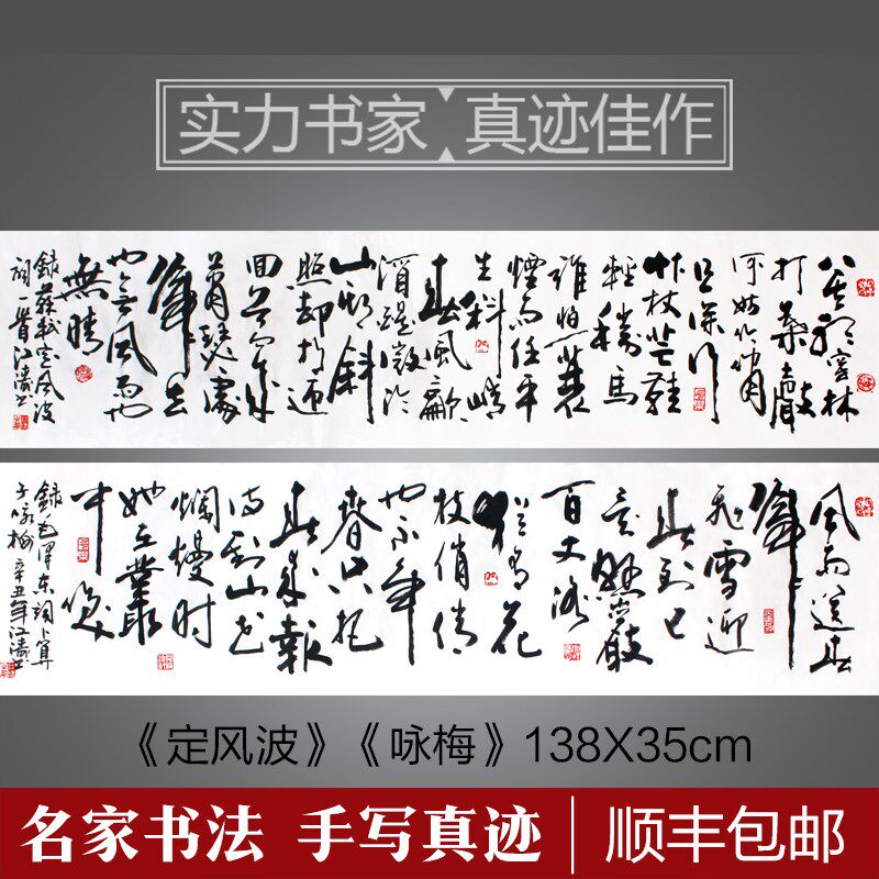 定风波咏梅滚滚长江水调歌头书法客厅书房茶室装饰挂画手写真迹