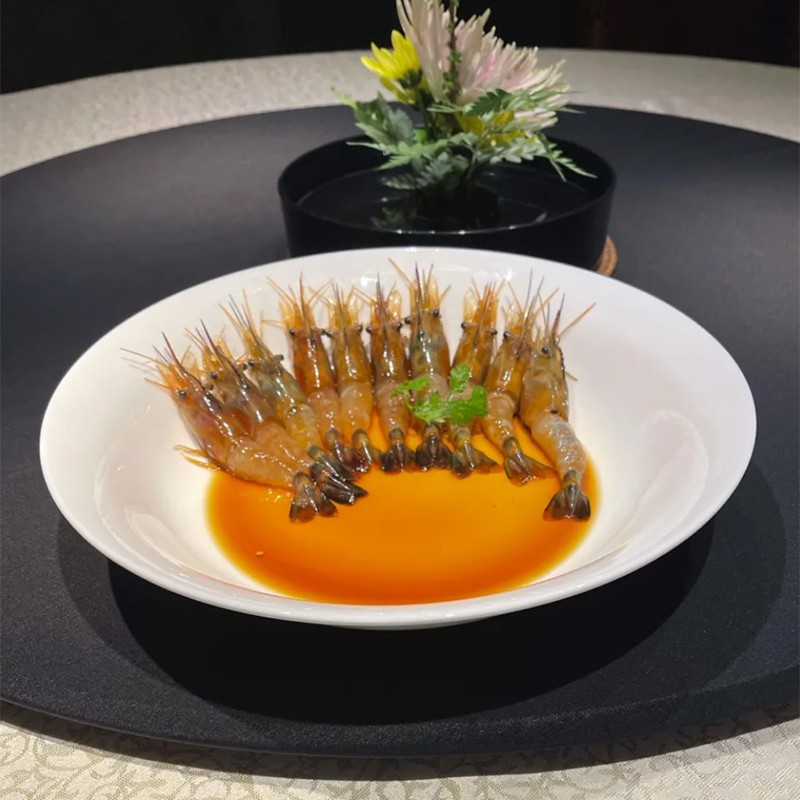 酒店中厨餐具冷菜意境菜创意融合菜中式会所圆形深盘特色白瓷盘子