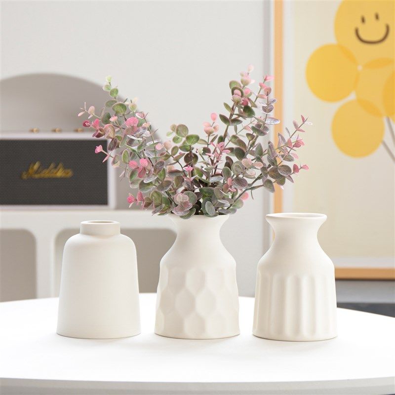 奶油风白色陶瓷小花瓶西餐厅插干花器酒店民宿家居装饰高级感摆件,家居饰品,花瓶,淘宝优惠券,粉丝福利购,淘宝优惠卷