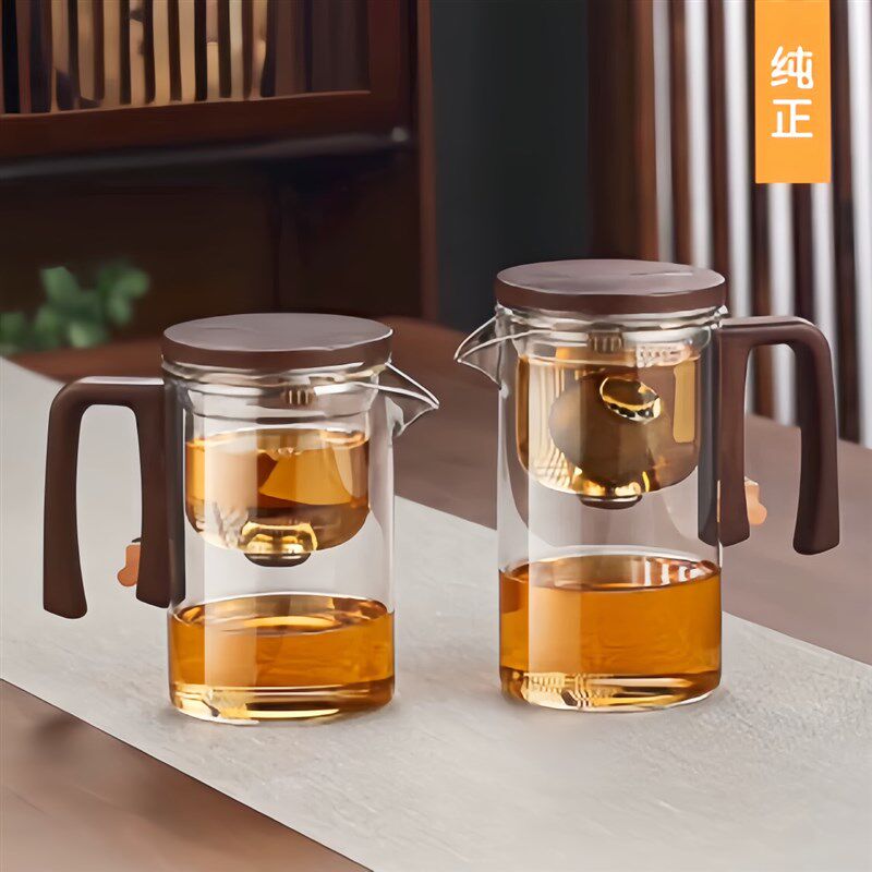耐热玻璃泡茶壶 茶水分离飘逸杯 玻璃冲茶器磁吸下水懒人泡茶杯