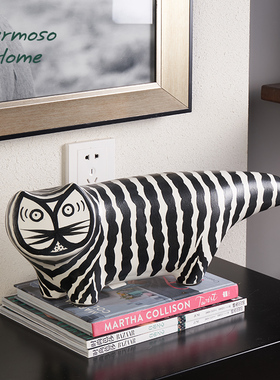 卡迪娅家居沙特尔猫咪动物陶瓷客厅摆件家居饰品桌面创意装饰酒柜