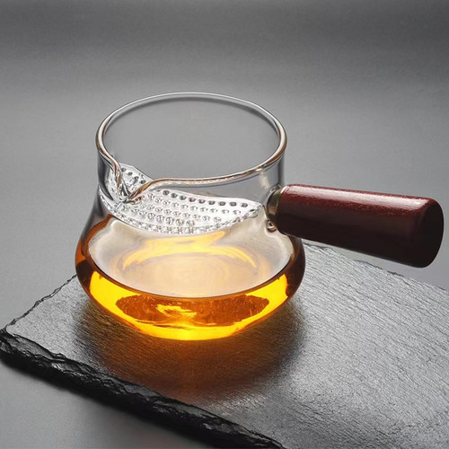 月牙茶漏一体公道杯侧把茶壶套装泡茶具套装家用泡茶壶玻璃耐高温