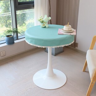 圆形桌布皮革桌面罩防水防油蕾丝花边小圆桌玻璃茶几防尘防污罩子