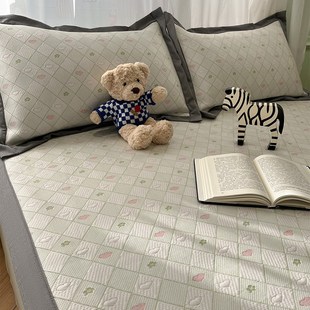 A类母婴级小清新爱心凉感豆豆夏季 空调软席 凉席冰丝席2025新款