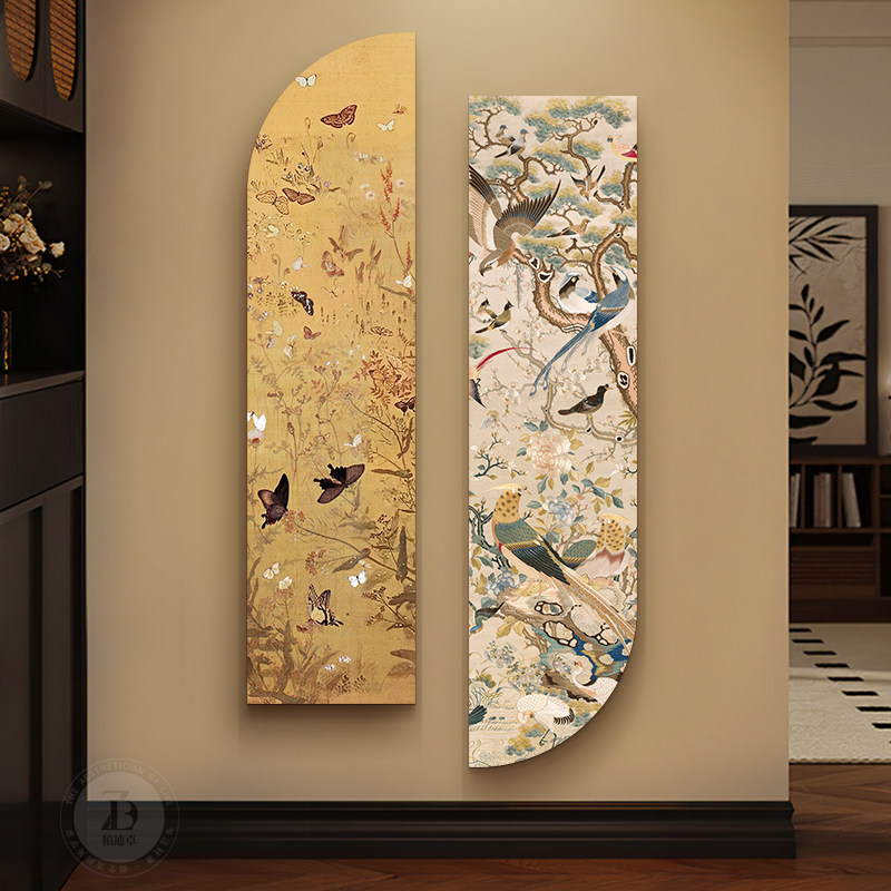 法式中古风入户门玄关装饰画南洋复古走廊过道宋代美学高级感挂画,家居饰品,现代装饰画,淘宝优惠券,粉丝福利购,淘宝优惠卷