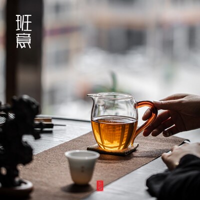 班意 公道杯 公杯分茶器 分茶匀杯茶海400ML纯手工高硼硅耐热玻璃