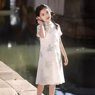 2026新款中长款亲子装旗袍夏季洋气时尚改良素雅母女旗袍连衣