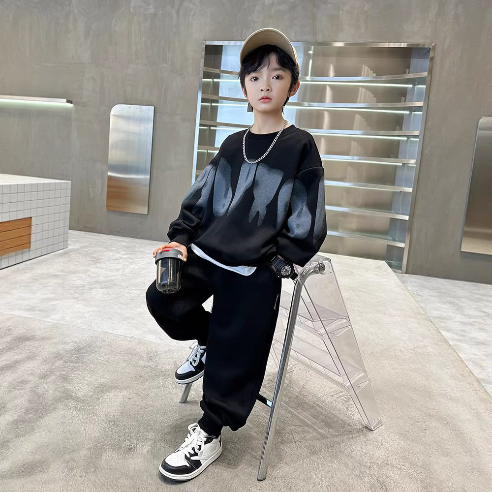 2026新款男童春装套装潮痞帅儿童装春秋款卫衣帅气时髦春季运