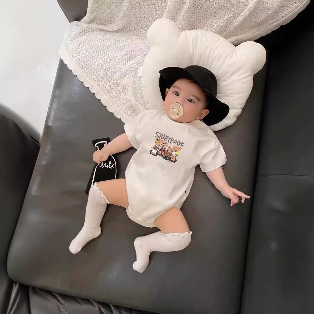 2026新款网红炸街夏季亲子装高端母子母女婴儿一家三四口小熊短袖
