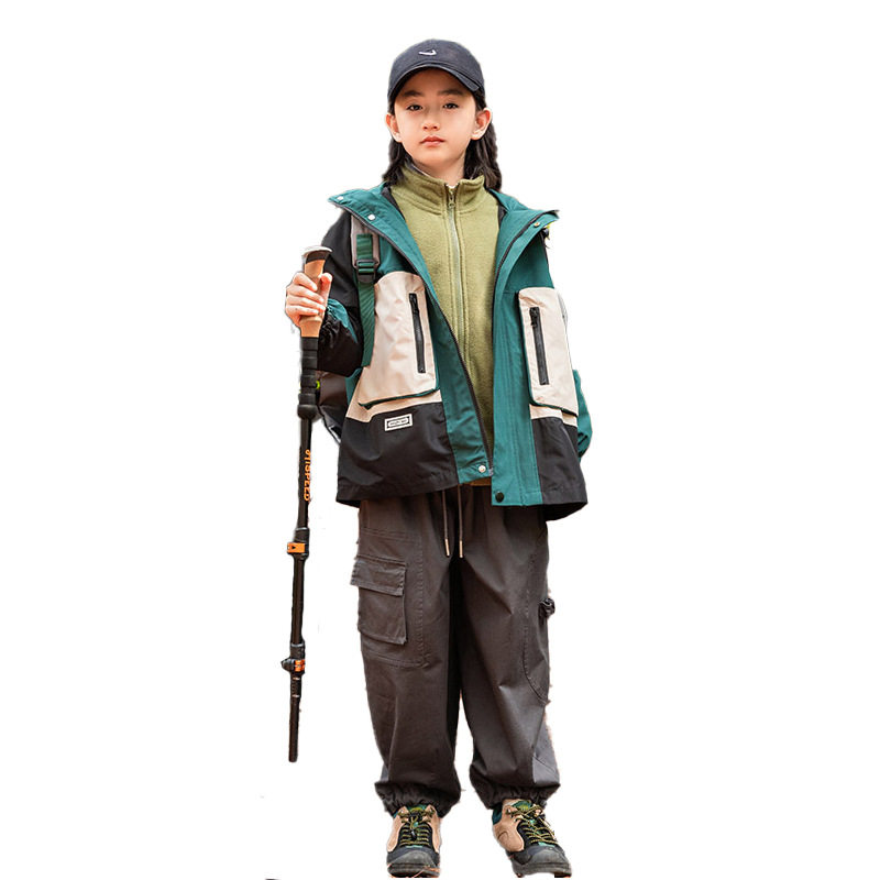 2025新款男童撞色三合一冲锋衣春季中大童冬装宽松拼色连帽外,童装/婴儿装/亲子装,儿童滑雪服,淘宝优惠券,粉丝福利购,淘宝优惠卷