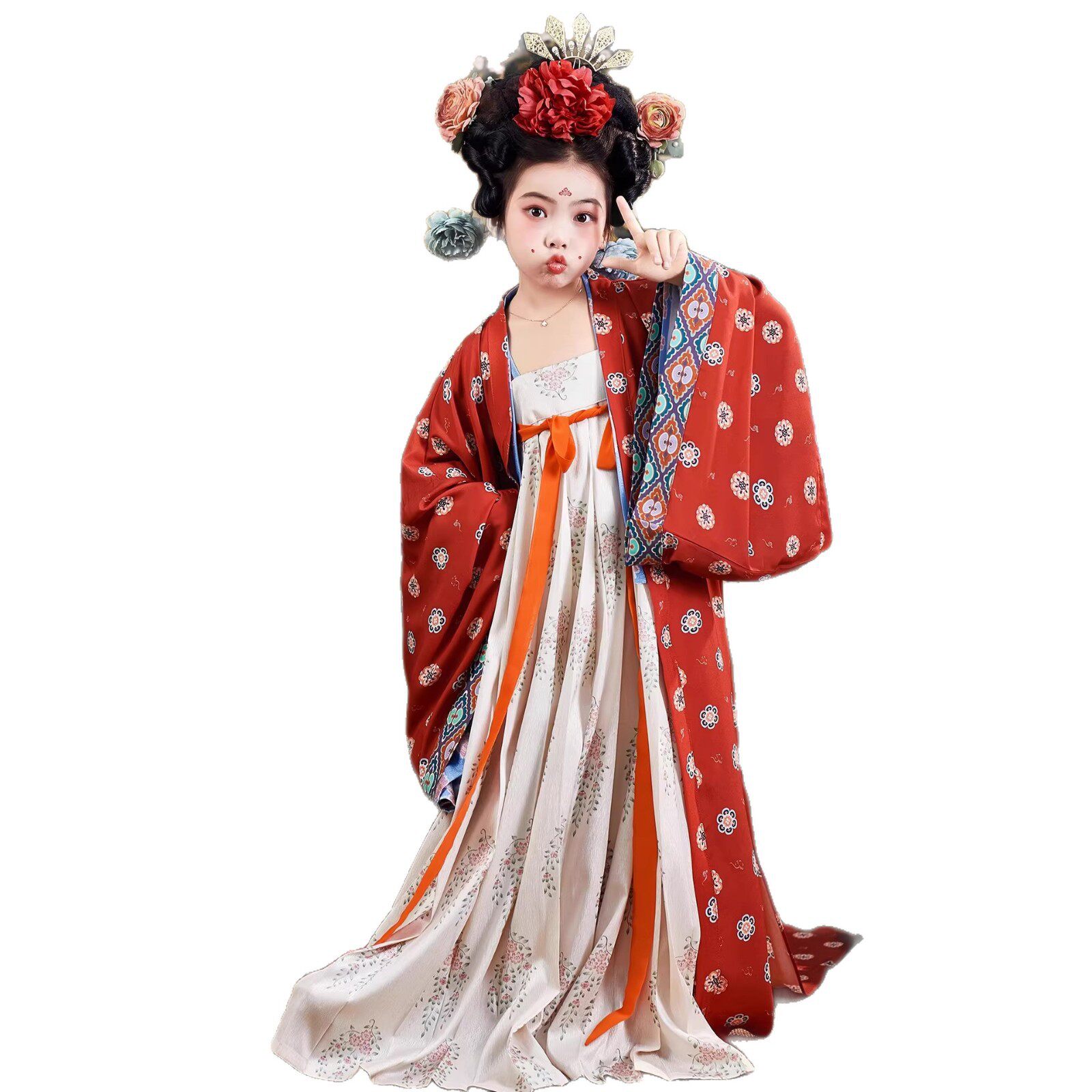 2026新款唐制女童汉服儿童复原款供养人神仙服中国风超仙大袖古装