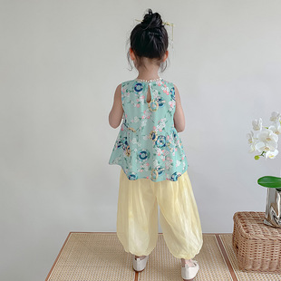 2026新款女童国风套装儿童新中式娃娃衫女孩夏装旗袍夏季吊带