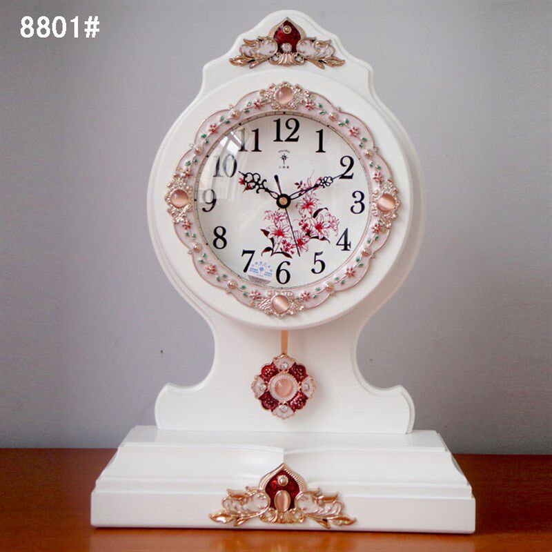 北极星欧式台式座钟时尚创意静音客厅木钟表现代田园简约卧室时钟