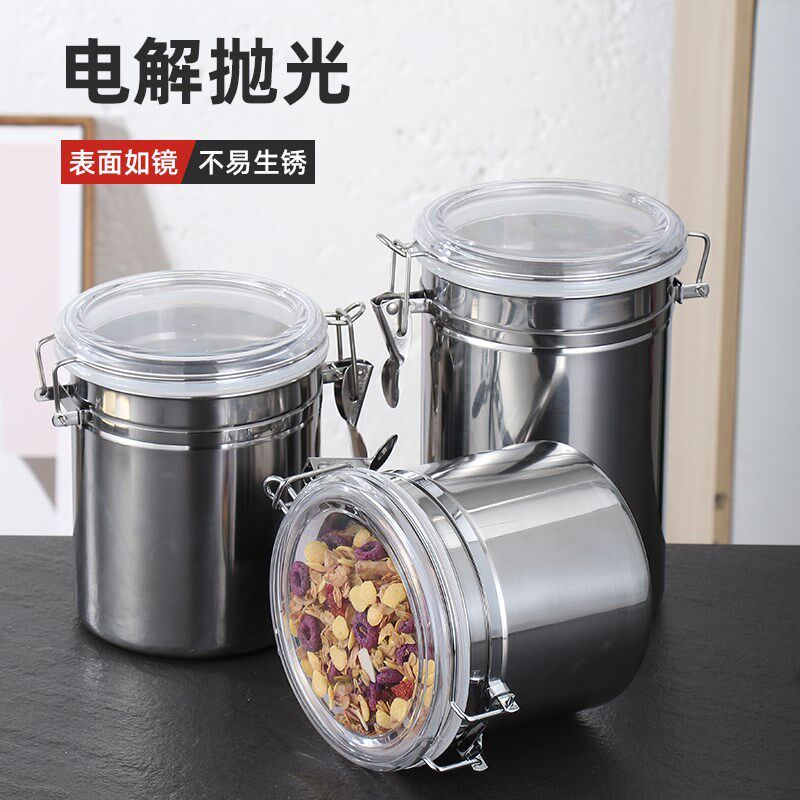 食品不锈钢密封罐 咖啡罐糖果罐 奶粉茶叶罐 干 干果罐粉末罐保鲜