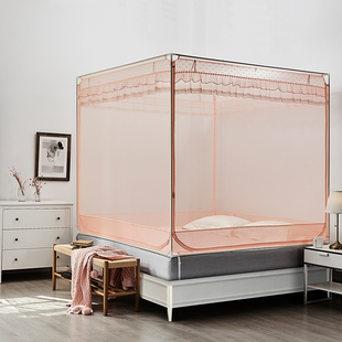 新款 支架拉链蚊帐三开门防摔儿童加密加厚1.5m1.8米床家用2.0 夏季