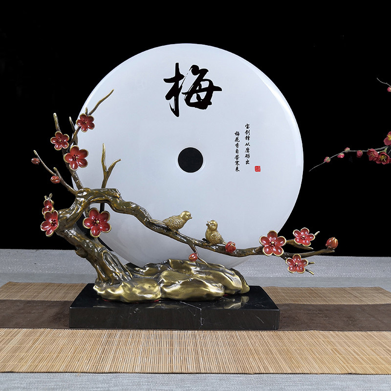 铜摆件玉石平安扣高档中式家居饰品开业送礼办公室桌面玄关送领导,家居饰品,装饰摆件,淘宝优惠券,粉丝福利购,淘宝优惠卷