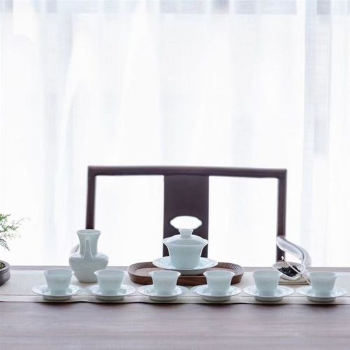 唐宋茶事影青瓷功夫茶具套装家用陶瓷薄胎甜白瓷盖碗茶杯茶壶