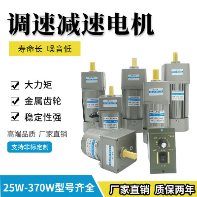 调速电机25/40/60/90/120/300/370W 交流齿轮减速电动机马达 220V