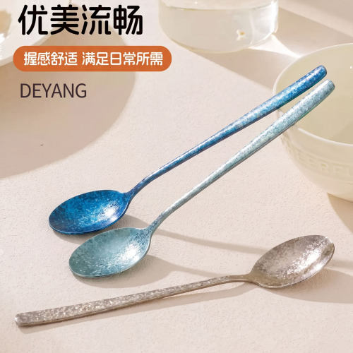 德扬纯钛无涂层抗菌西餐勺