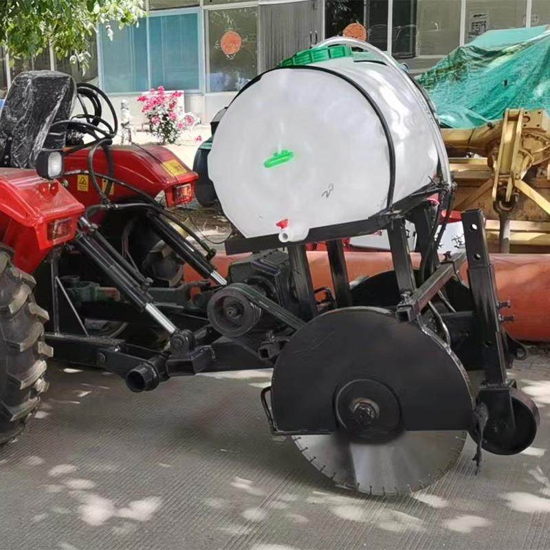 拖拉机带动切割机混凝土水泥地面双锯片地面切割机深浅可调