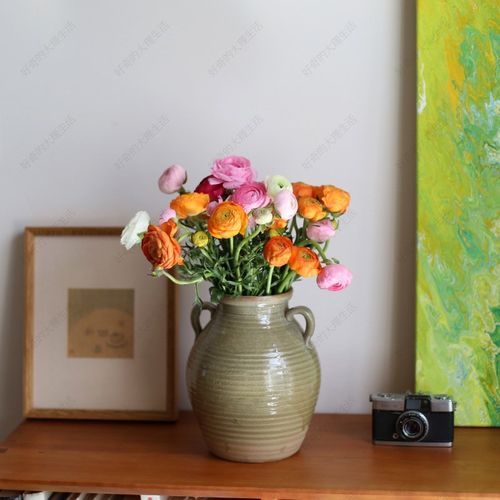 云南土陶罐花瓶 复古老罐子双耳罐花器 质朴家居手工大罐子装饰品