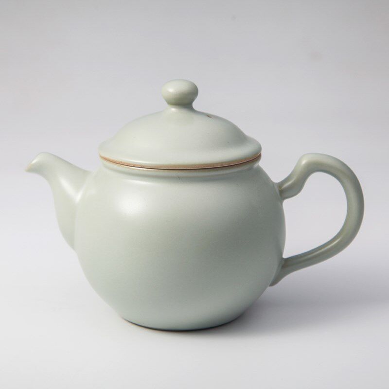 汝窑大茶壶小号茶壶开片可养汝瓷西施壶泡茶器青瓷圆珠壶单壶家用
