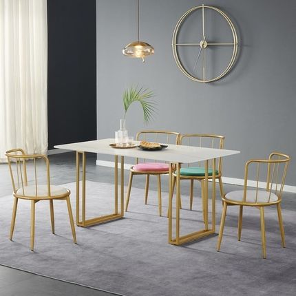 大理石小户型岩板餐桌椅家用桌子客厅小餐桌亮光中式亮面岩板餐桌